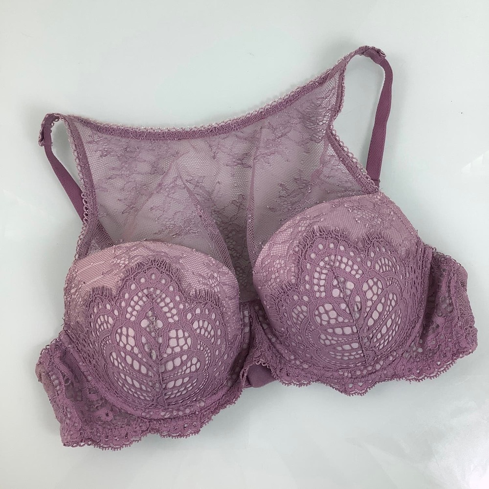 Victoria’s Secret Dream Angel Lined Demi Halter Lace bra SZ 36C EUC